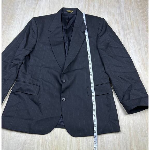 Bachrach Pinstripe 100% Worsted Wool 3 Button Men's Business Blazer Jacket 44L - Picture 8 of 13